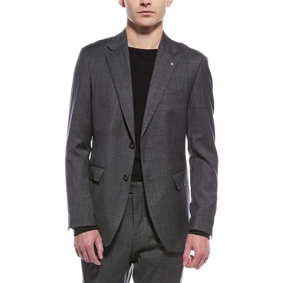 Scotch & Soda MensWool-Blend Modern Fit Jacket Grey